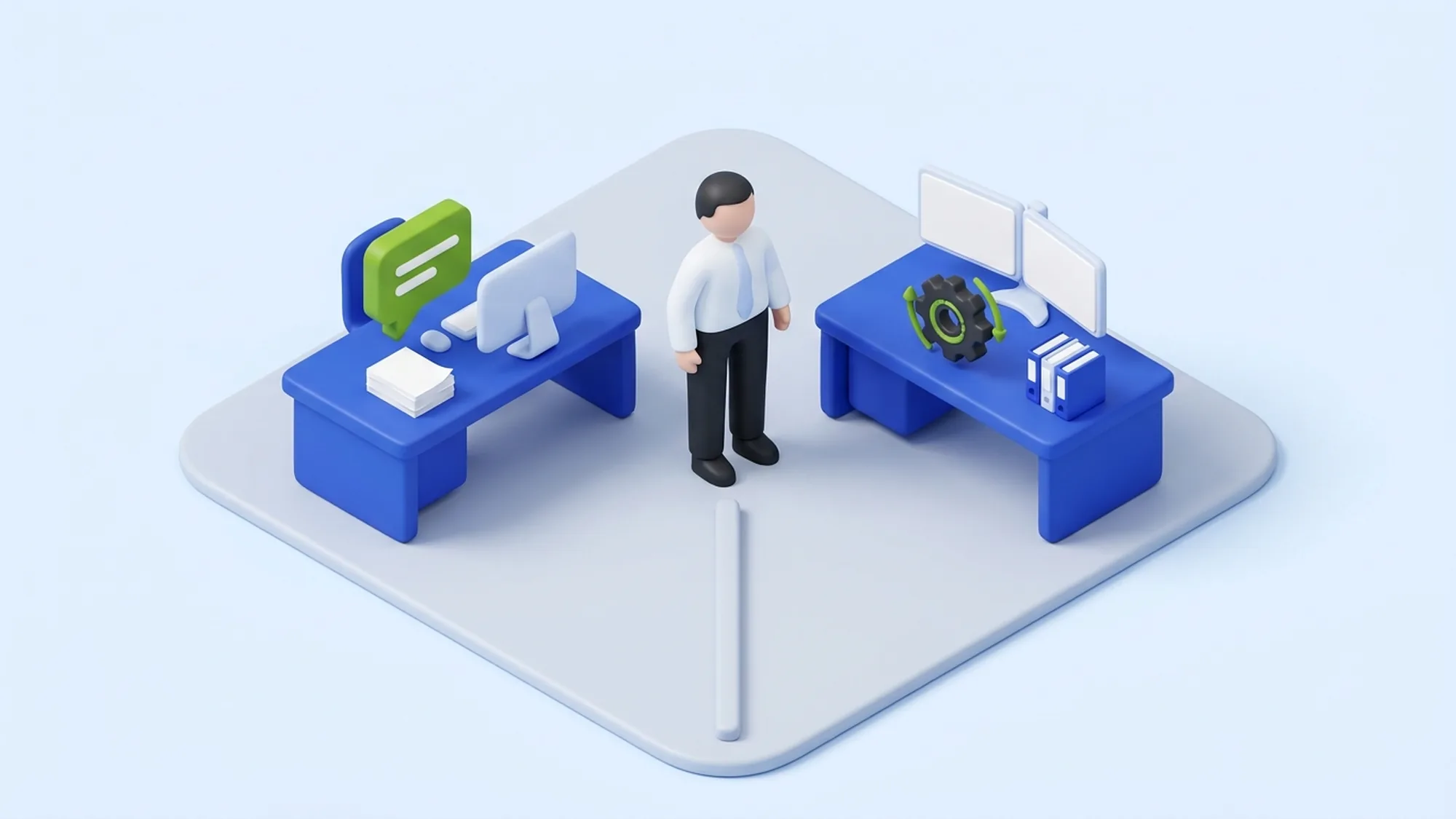 3D illustration of the boundary between in-house HR and outsourced processing