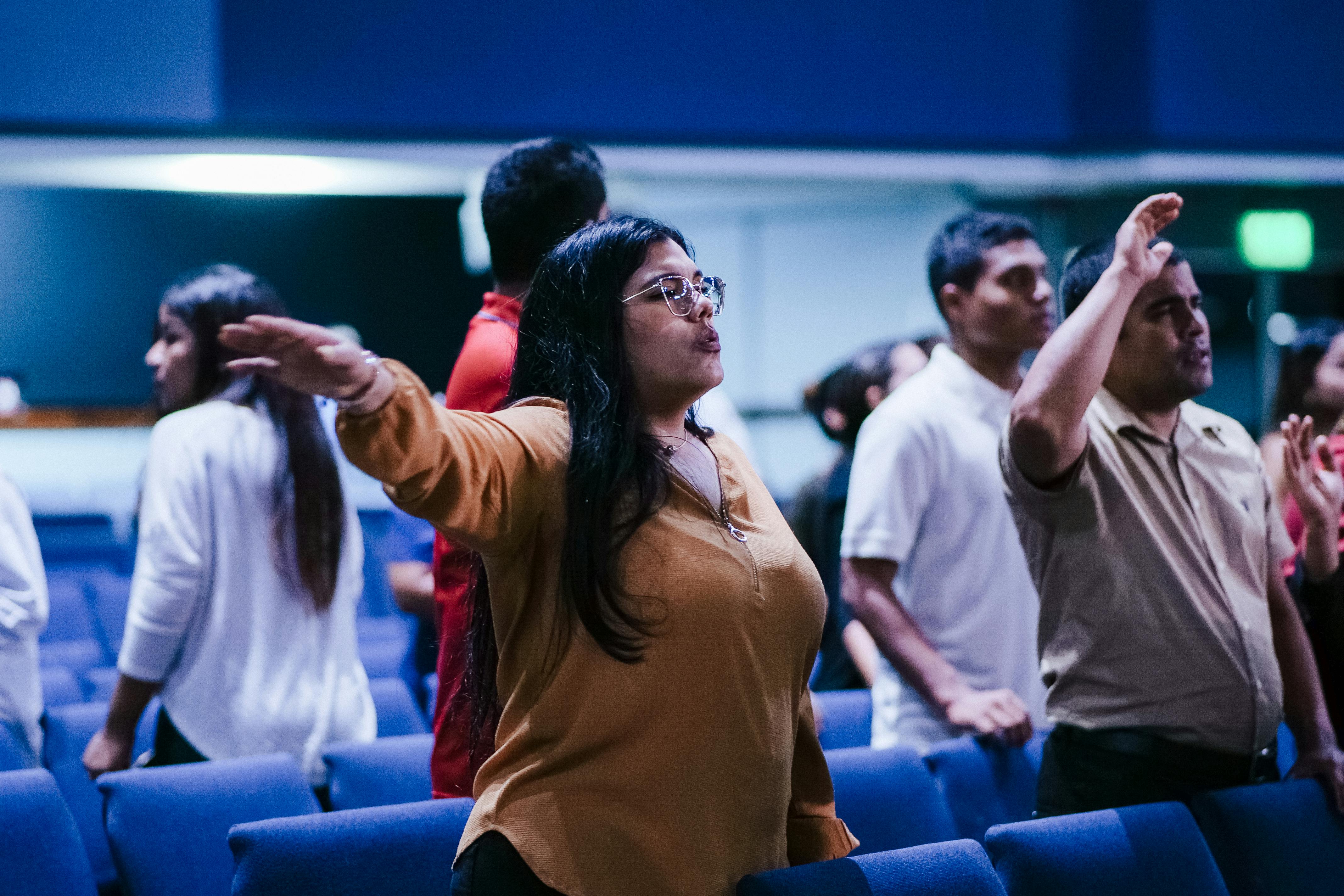 A man worshiping God