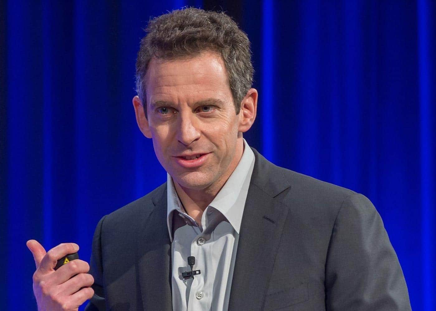 Wikipedia attribution: Sam Harris at a public speaking event in 2014