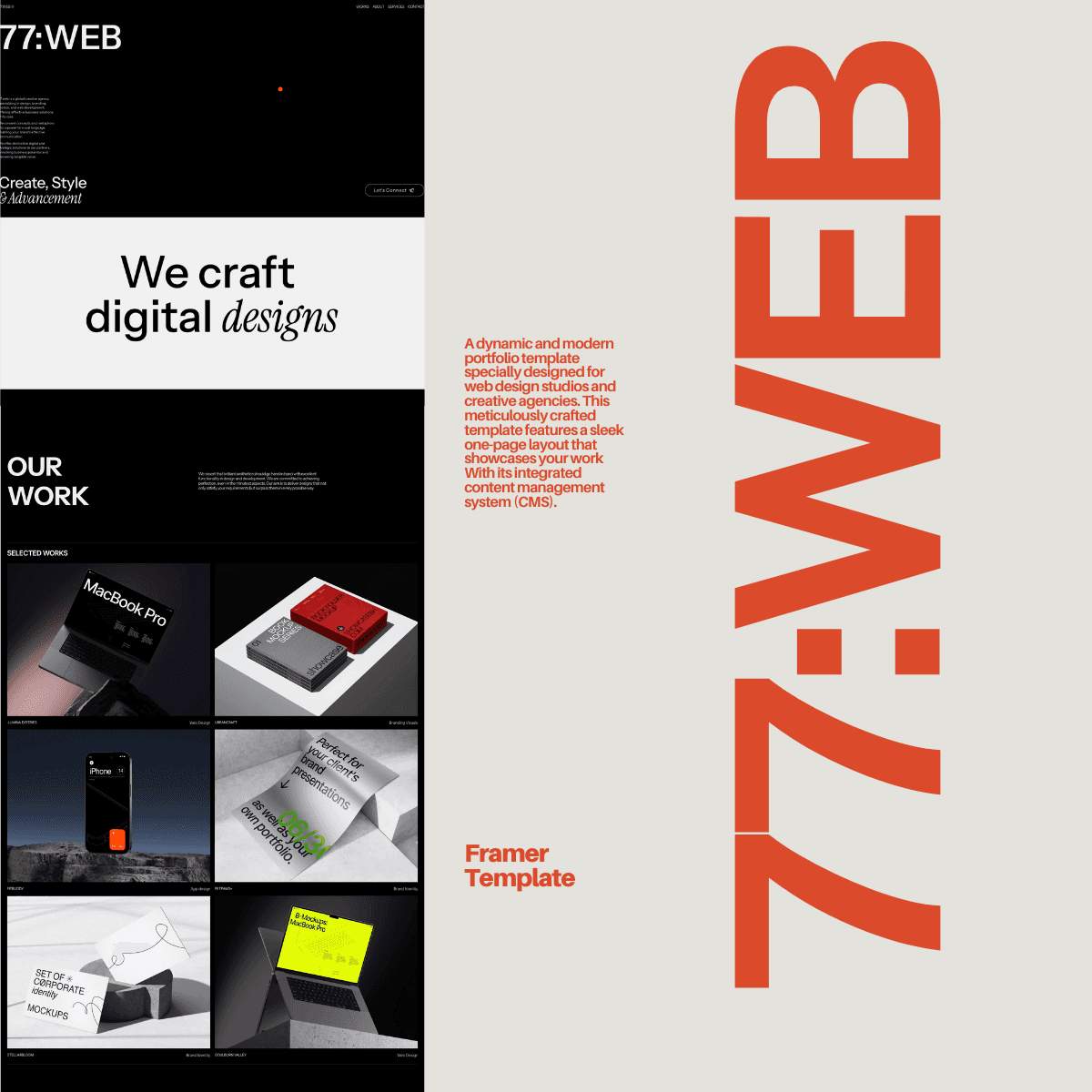 77 web framer portfolio template