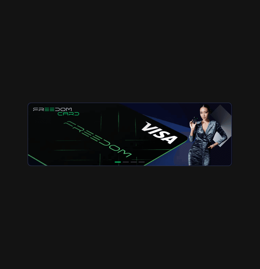Promotional UI banner for the Bitazza Freedom Card, a crypto-linked Visa debit card. Features a sleek, futuristic aesthetic with a high-contrast black and neon green design, highlighting the integration of blockchain with traditional finance.