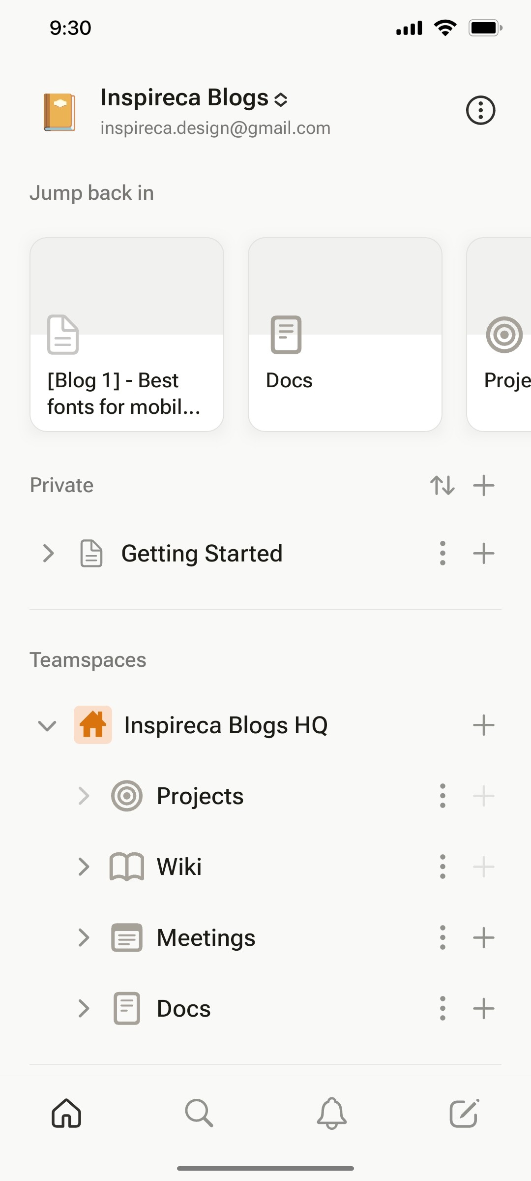 Notion App Profile Screen