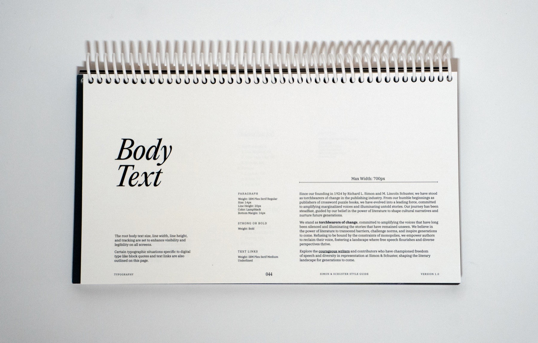 Simon & Schuster brand guidelines spread 43