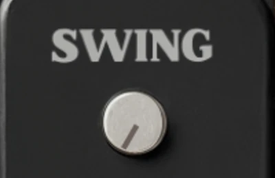 The Swing knob on the plug-in panel, dark theme