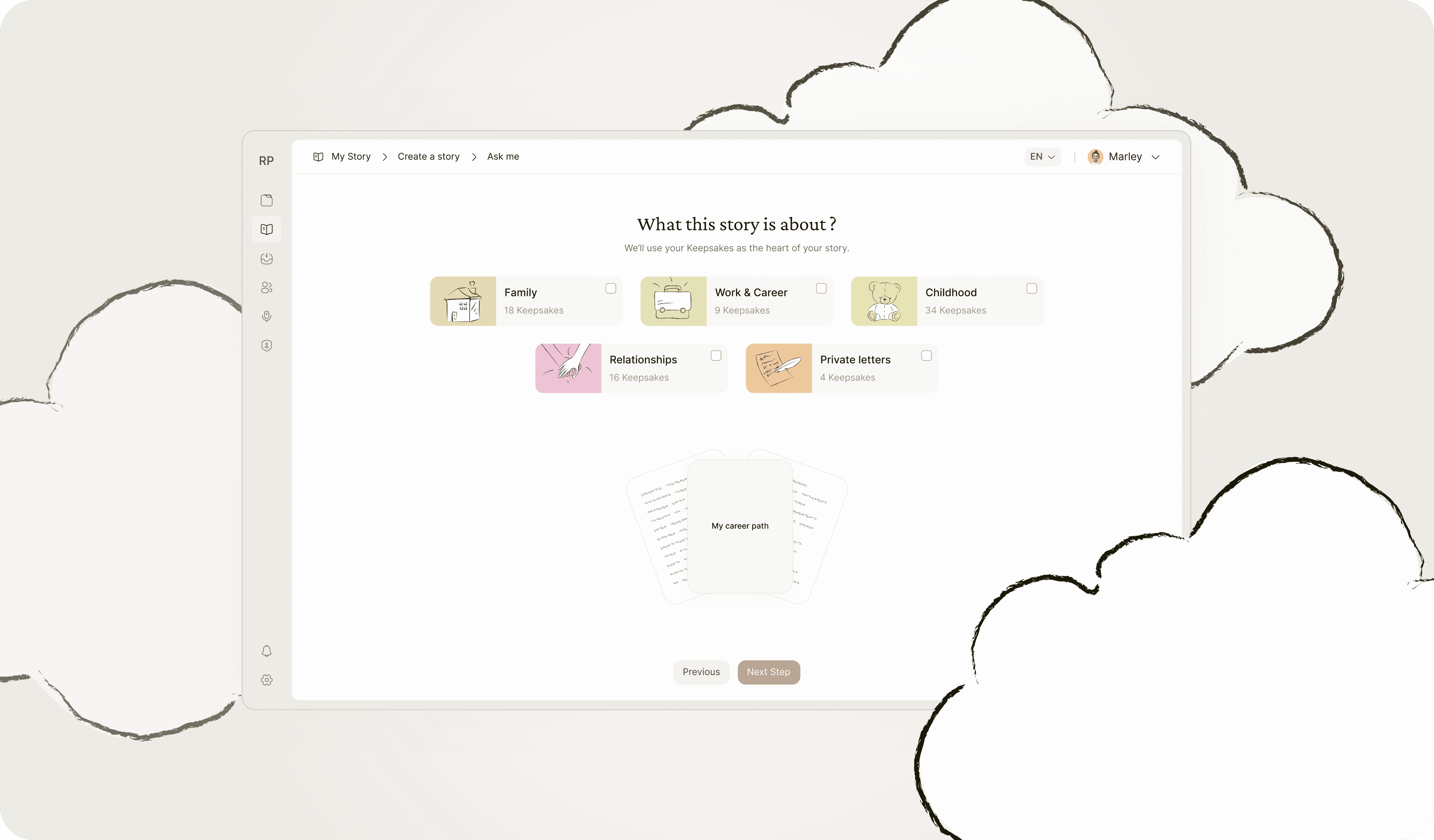 User interface displaying options for selecting payment methods with a minimalistic design.