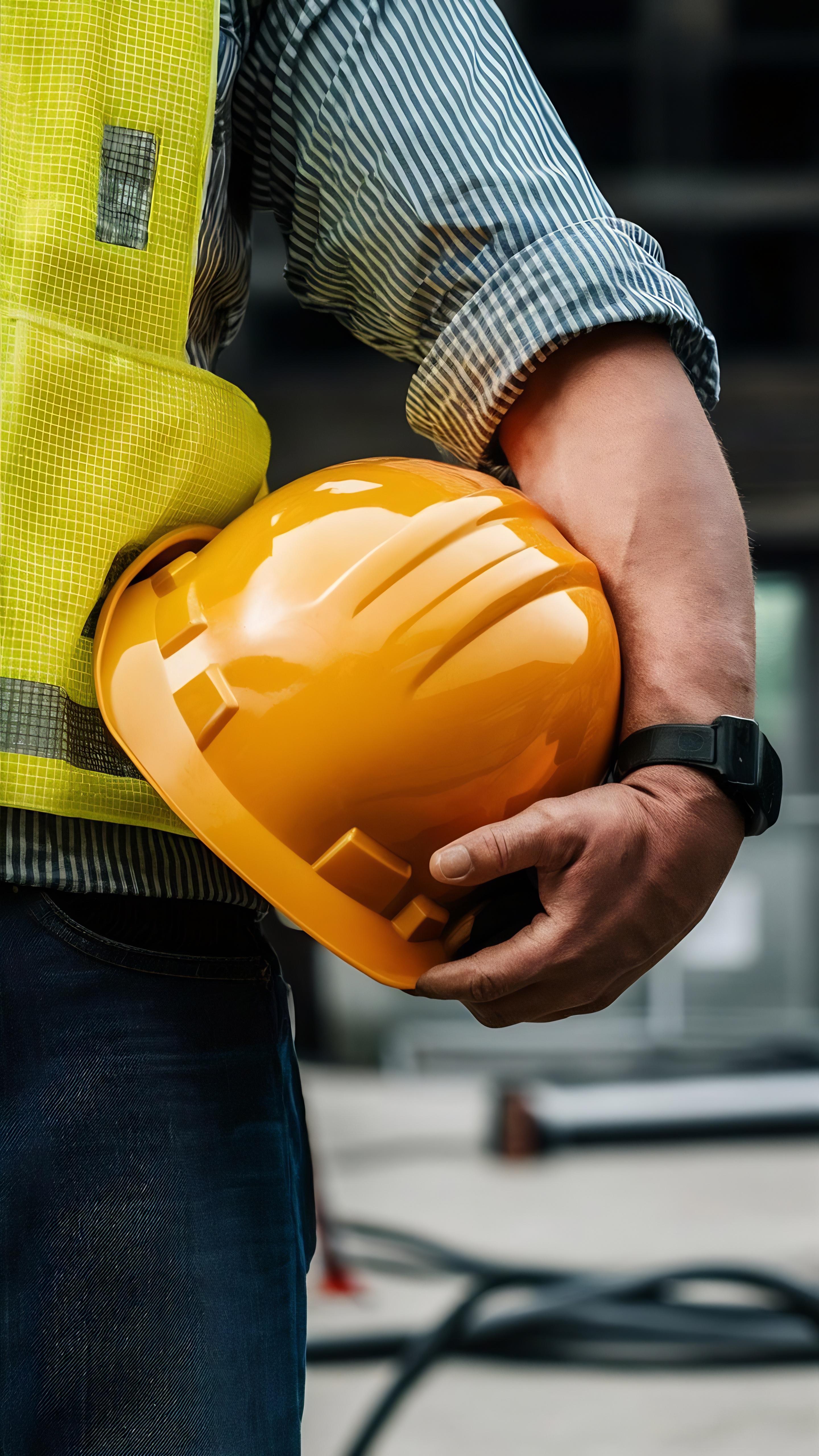 A man stading with Surfboard