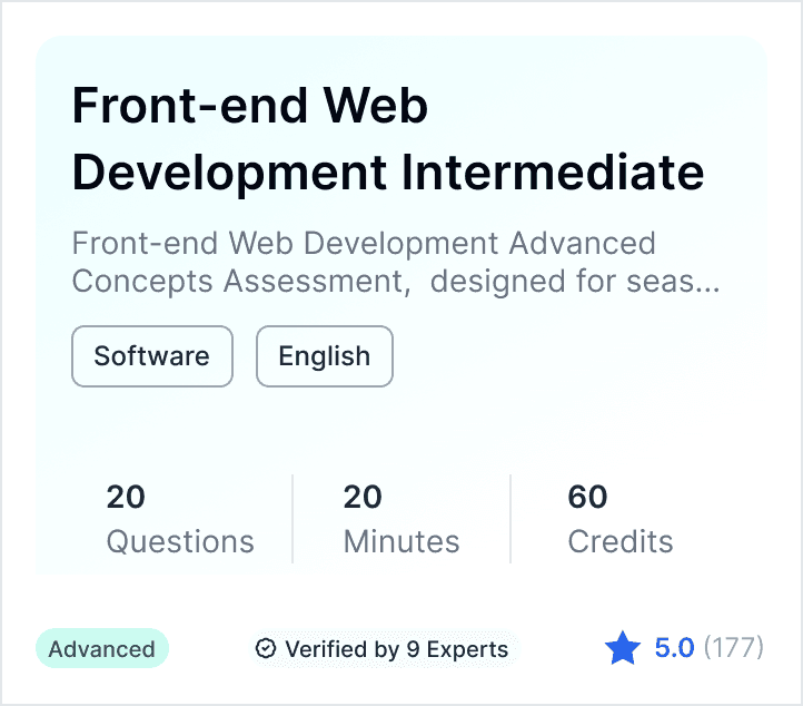 Front end assessment