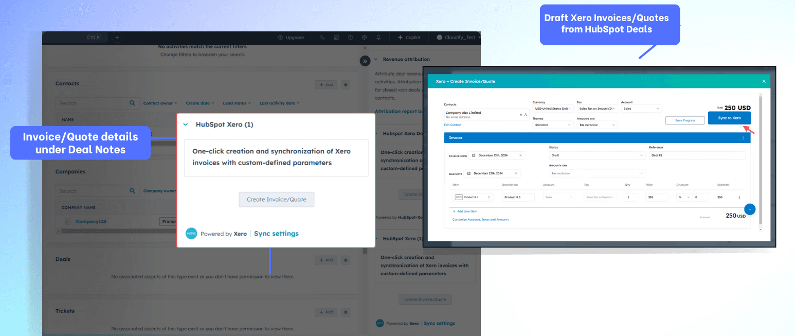Hubspot xero