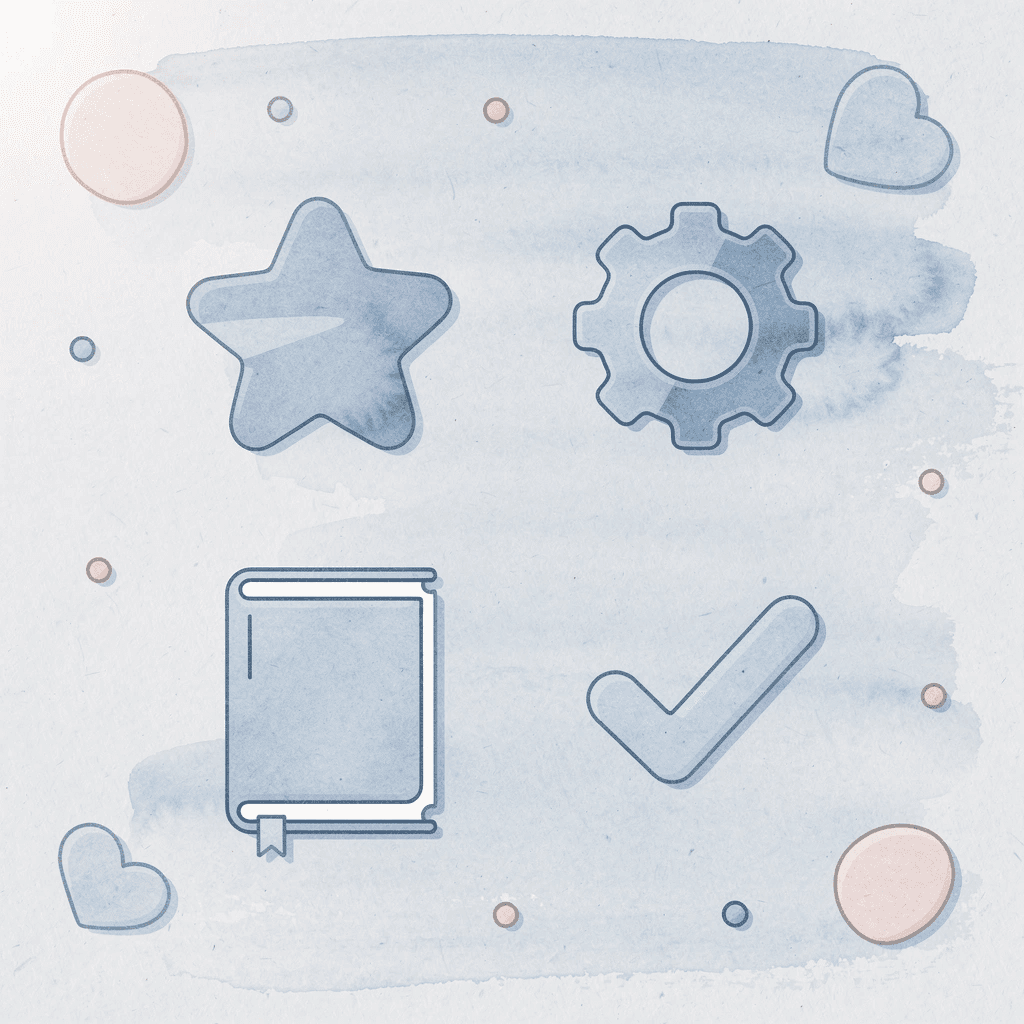 Four icons showing print production, promotional merchandise, digital marketing, and design services
