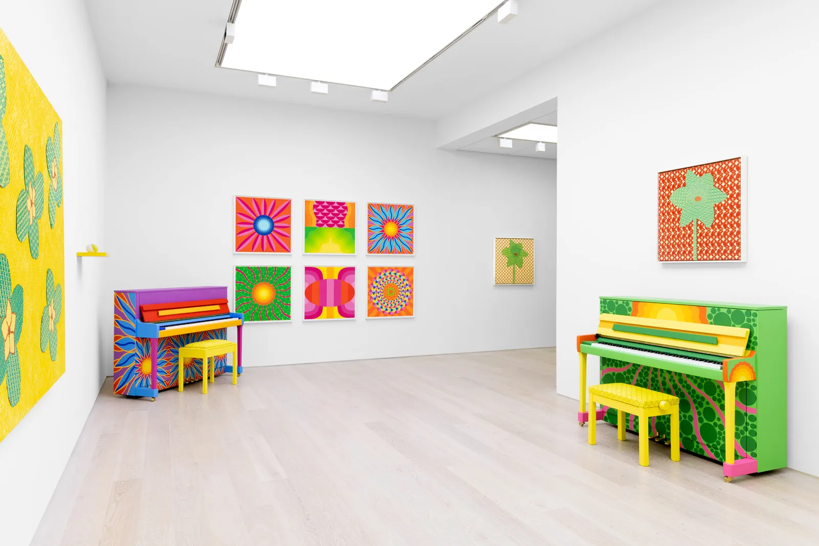 Cristea Roberts Gallery is delighted to announce an exhibition of new work by Yinka Ilori MBE, the British Nigerian artist and designer’s first solo gallery exhibition in his home city, London. Over the past decade, Yinka Ilori MBE (b. 1987) has developed a truly multi-disciplinary practice, blending expertise in architecture, sculpture, furniture, and both interior and graphic design. Often utilising the city as a canvas, his murals, pavilions, and architectural interventions are celebrated for fostering a deep sense of community. Rooted in themes of joy and optimism, Ilori’s work leverages the power of storytelling to bridge divides, fostering meaningful connections between individuals and the world around them. Joy Through Resistance: He Who Laughs Last, Laughs Best represents Ilori’s most personal presentation to date, featuring over 20 new and recent works across painting, print, sculpture, and an immersive sound installation. Inspired by his British Nigerian heritage and the vibrant energy of communal gatherings, the exhibition serves as a narrative of joy through resistance. By weaving together floral motifs, the cultural symbolism of lace, and the rhythmic presence of musical instruments, Ilori explores the defiance required to push back against racial discrimination and societal barriers - ultimately celebrating the power of transforming hardship into communal strength and uplift. New paintings, prints, sculpture, are accompanied by an immersive sound installation, a collaboration with composers and musicians Peter Adjaye and James William Blades. Joy Through Resistance: He Who Laughs Last, Laughs Best is Ilori’s first solo exhibition at Cristea Roberts Gallery since joining the gallery in 2023. This immersive site of storytelling invites the public to explore the intersection of resilience and joy through Ilori’s unique artistic lens. Contact us for all artwork enquiries. Download the press release Selected Works Yinka Ilori Ododo Shekere 1, 2026 Yinka Ilori Ododo Shekere 2, 2026 Yinka Ilori You made it possible for us to blossom, 2026 Madras lace on canvas Framed: 79.2 x 79.2 x 5.0 cm - 31 1/4 x 31 1/4 x 2 in Enquire Yinka Ilori He Who Laughs Last, Laughs Best, 2026 Lace 147.0 x 147.0 cm - 57 7/8 x 57 7/8 in Enquire “This exhibition is my most personal to date - a reflection of my own story and the resilience of the diaspora. By layering the Nigerian yellow trumpet and the British daffodil over ornamental lace, I’m exploring how we transform hardship into strength. These works are about more than just beauty, they are about the ‘quiet resistance’ found in our traditions and our ability to blossom consistently, even in the face of struggle. I am incredibly proud to debut this journey with Cristea Roberts Gallery in London and invite the community to experience this space of joy and power.” - Yinka Ilori Yinka Ilori Blankets of Lace Drum Kit, 2026 Repurposed five-piece drum kit, three cymbal set and stool, with acrylic and lace Dimensions variable Enquire Yinka Ilori Your Star will continue to shine, 2024 Edition of 30 Yinka Ilori Your Blessing will never pass you by, 2024 Edition of 30 Yinka Ilori Touched by your Kindness Piano, 2026 Repurposed upright piano hand-painted in acrylic with hand-painted, upholstered stool Piano: 113.8 x 148.6 x 56.0 cm - 44 7/8 x 58 1/2 x 22 in Stool: 53.5 x 55.4 x 36.4cm – 21 x 21 7/8 x 14 1/4 in Enquire Press Interview: “Stepping off the pavement into the colour-drenched Cristea Roberts Gallery signals loud and clear that Yinka Ilori’s exhibition has arrived.” Country & Town House interview Yinka Ilori and visit Cristea Roberts Gallery ahead of the opening of ‘Joy through Resistance’. Country & Town House 5 June 2026 Interview: “The beauty of the show is that it gives the audience a deep dive into my work.” Artplugged talks to Yinka Ilori about turning family history, migration and grief into a study of colour, sound and community. Artplugged 1 June 2026 Critics’ Choice: “Ilori highlights the power of storytelling to bridge differences.” Wallpaper magazine selects the best exhibitions to see during the London Gallery Weekend. Wallpaper* 4 June 2026 Review: "For (Ilori), music, faith and creativity are ways of maintaining tenderness, humour and purpose." Wallpaper magazine visit Yinka Ilori's exhibition ‘Joy Through Resistance, He Who Laughs Last, Laughs Best'. Wallpaper* 5 June 2026 View more <p><span>Installation view of <em>Yinka Ilori: Joy Through Resistance, He Who Laughs Last, Laughs Best </em></span>at Cristea Roberts Gallery, London, 2026.</p> <p>Installation view of <em>Yinka Ilori: Joy Through Resistance, He Who Laughs Last, Laughs Best </em>at Cristea Roberts Gallery, London, 2026.</p> <p>Installation view of <em>Yinka Ilori: Joy Through Resistance, He Who Laughs Last, Laughs Best </em>at Cristea Roberts Gallery, London, 2026.</p> <p>Installation view of <em>Yinka Ilori: Joy Through Resistance, He Who Laughs Last, Laughs Best </em>at Cristea Roberts Gallery, London, 2026.</p> <p>Installation view of <em>Yinka Ilori: Joy Through Resistance, He Who Laughs Last, Laughs Best </em>at Cristea Roberts Gallery, London, 2026.</p> <p>Installation view of <em>Yinka Ilori: Joy Through Resistance, He Who Laughs Last, Laughs Best </em>at Cristea Roberts Gallery, London, 2026.</p> <p>Installation view of <em>Yinka Ilori: Joy Through Resistance, He Who Laughs Last, Laughs Best </em>at Cristea Roberts Gallery, London, 2026.</p> <p>Installation view of <em>Yinka Ilori: Joy Through Resistance, He Who Laughs Last, Laughs Best </em>at Cristea Roberts Gallery, London, 2026.</p> Previous Next Installation view of Yinka Ilori: Joy Through Resistance, He Who Laughs Last, Laughs Best at Cristea Roberts Gallery, London, 2026.