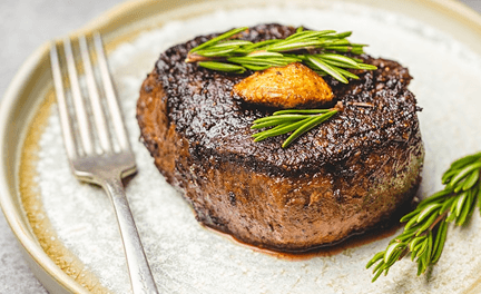 beef steak with fork
