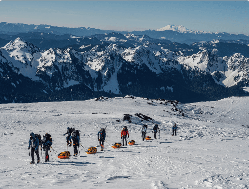 Rope team on glacier
