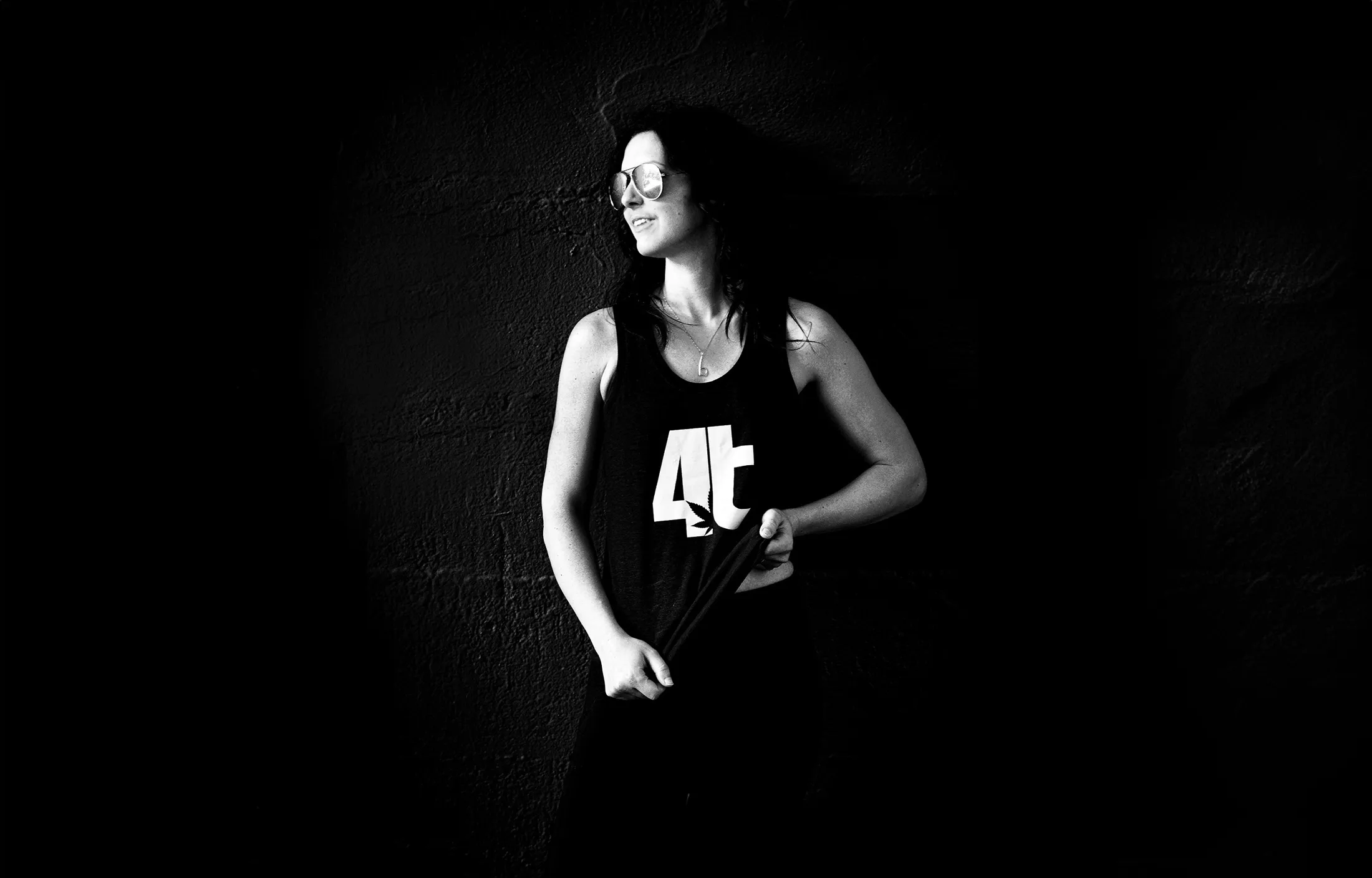 Brianna doing a photoshoot in 4trees branded clothing