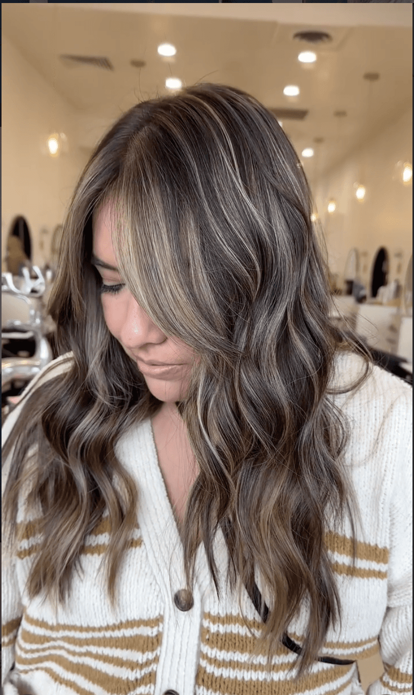 Maintenance blonding with dimensional brunette by Stephanie Koontz at Del Sol Hair Studio Huntington Beach