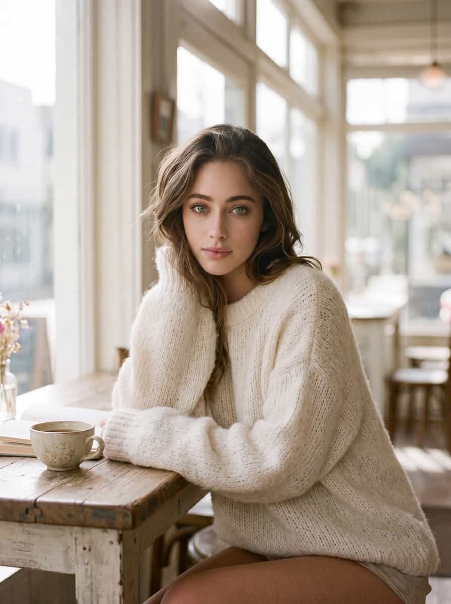 Soft girl cafe vibe created with APOB aesthetic generator.