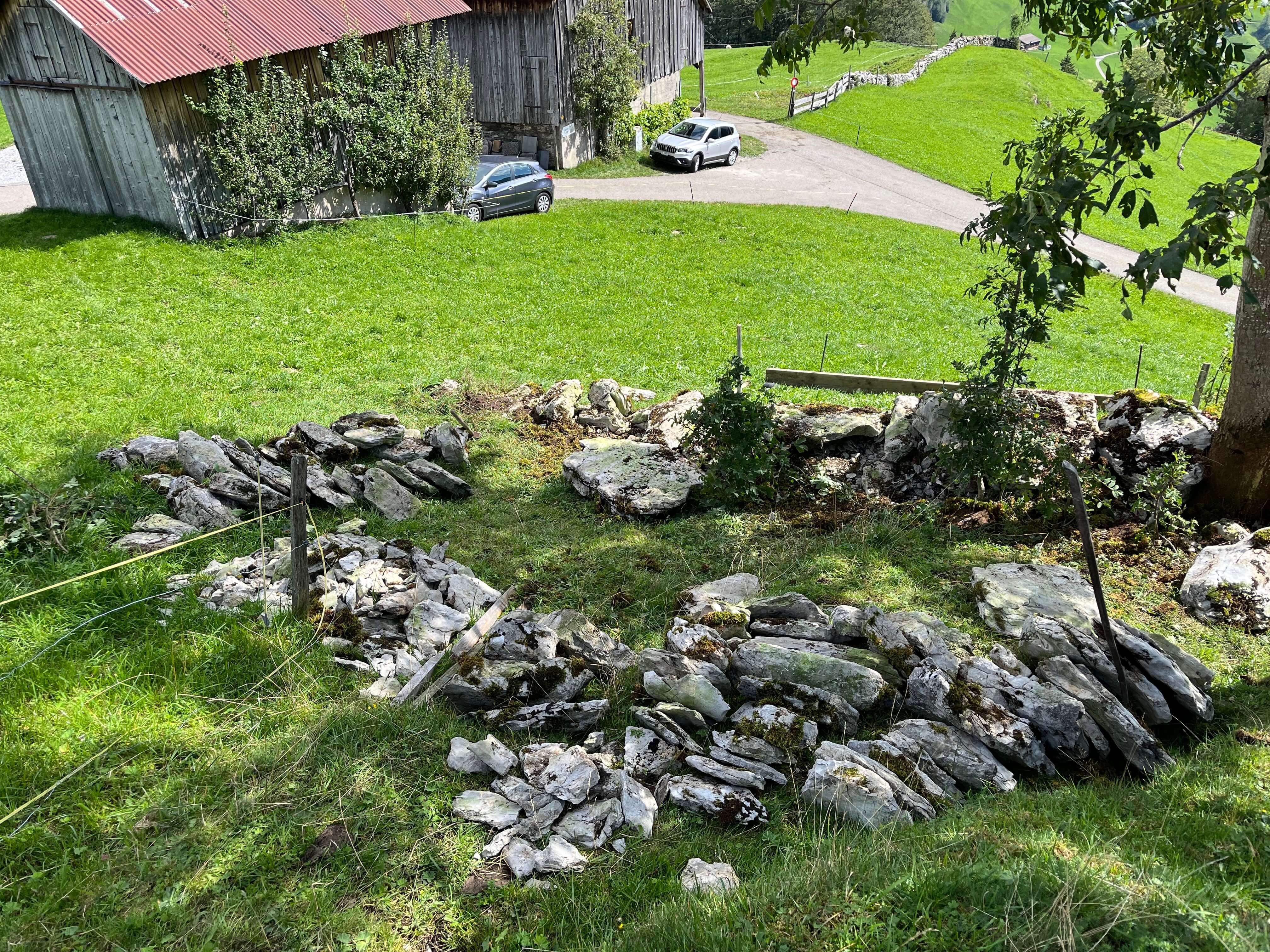 Material für Trockenmauer