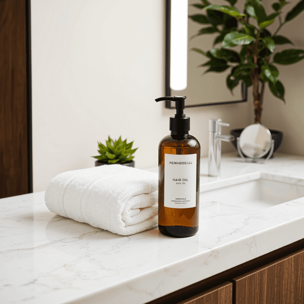 product photography of hair oil