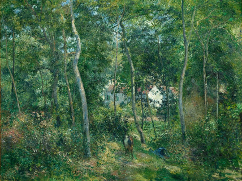 impressionist painting of lush forestry