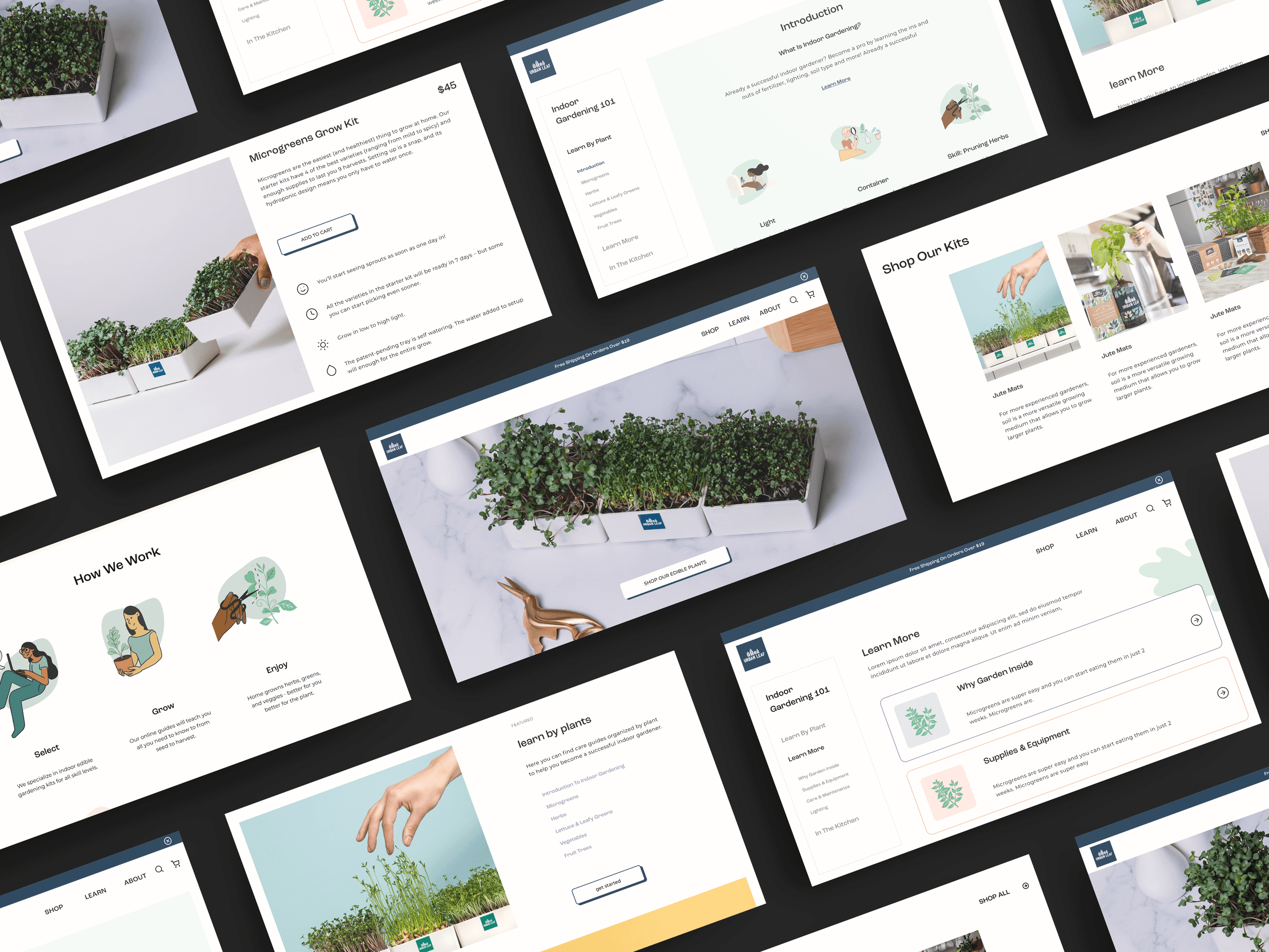 Ipads screens showing the different tabs of the easydesk app