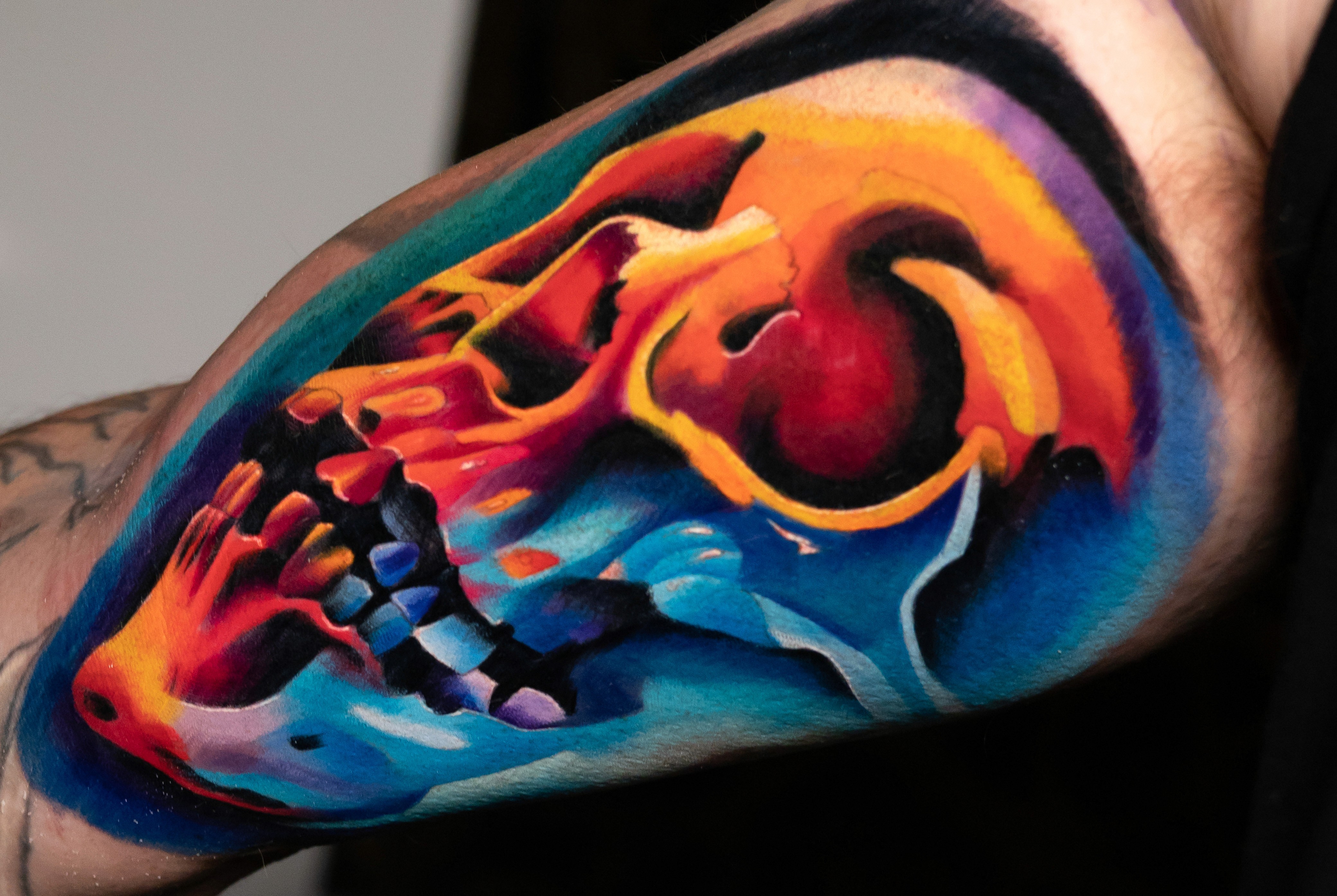 skull tattoo color cork