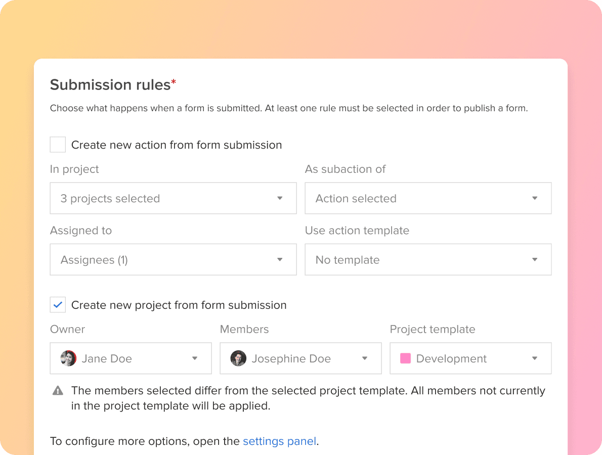 Configuración de formularios