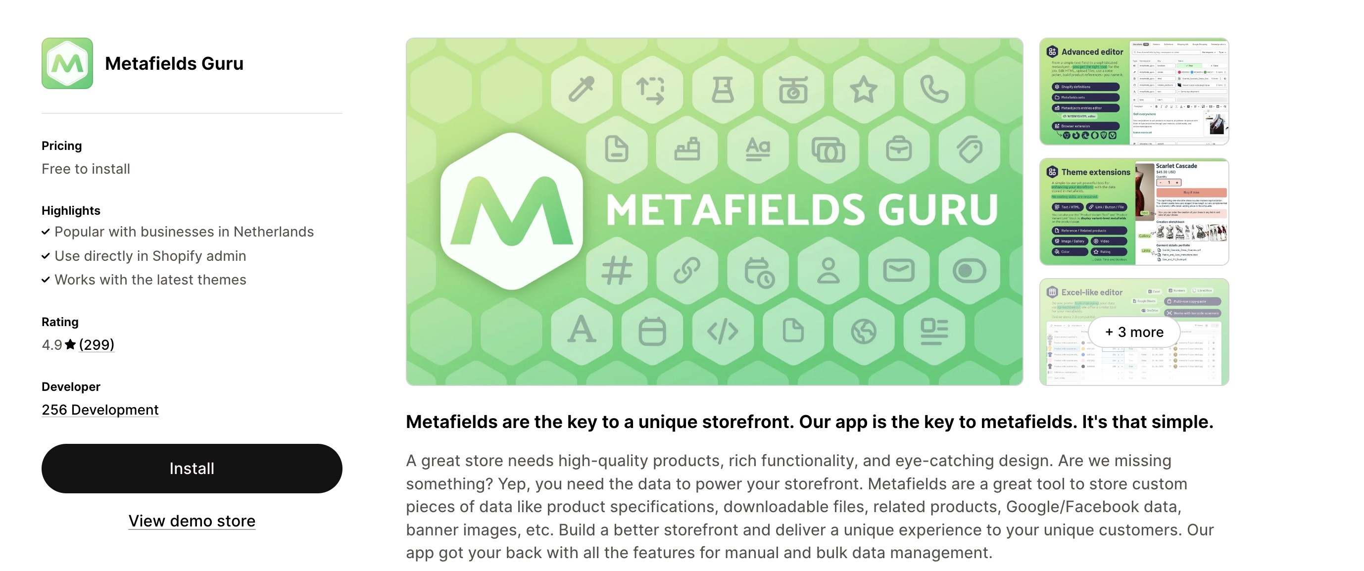 metafields guru app listing screenshot