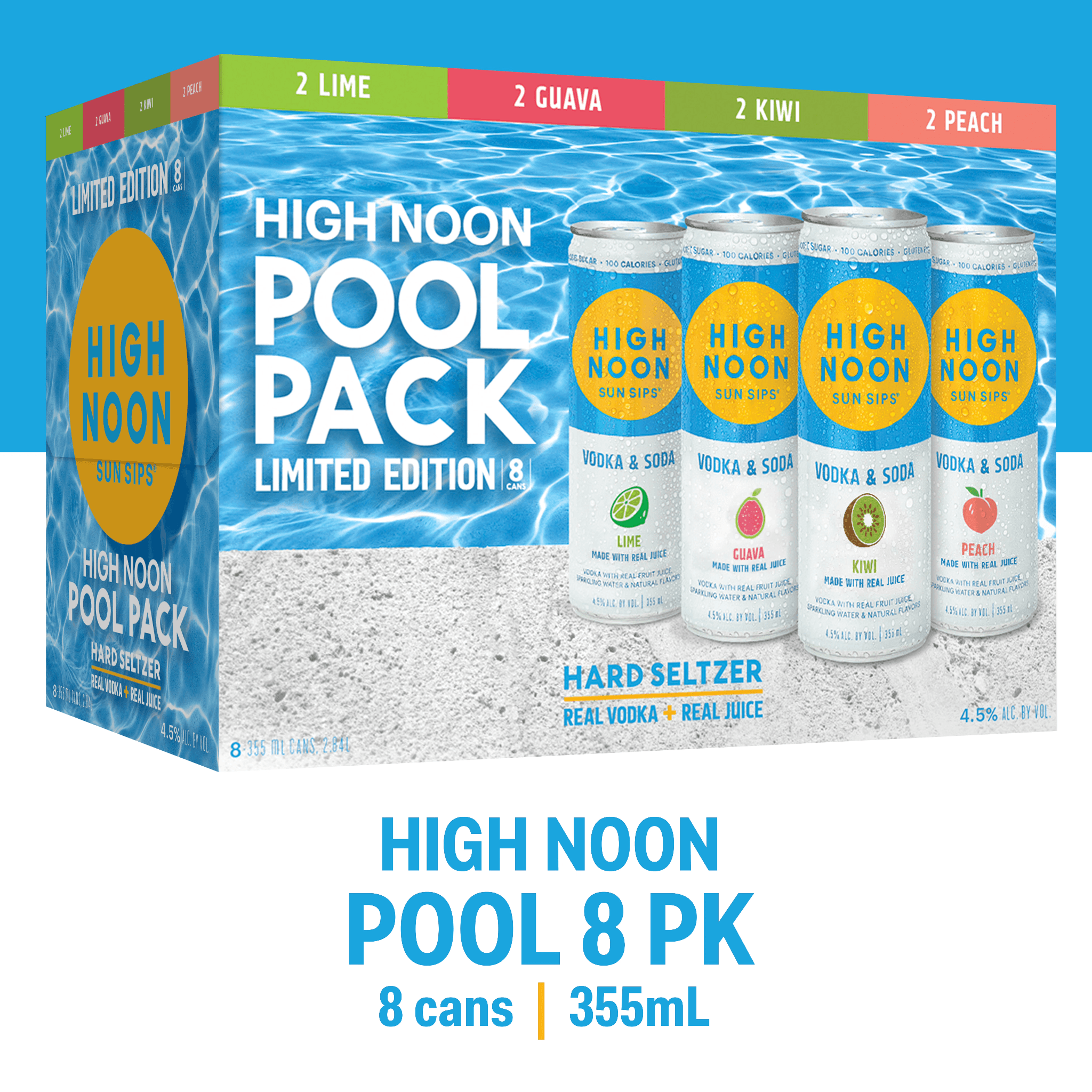 High Noon Pool Pack product packaging with cans