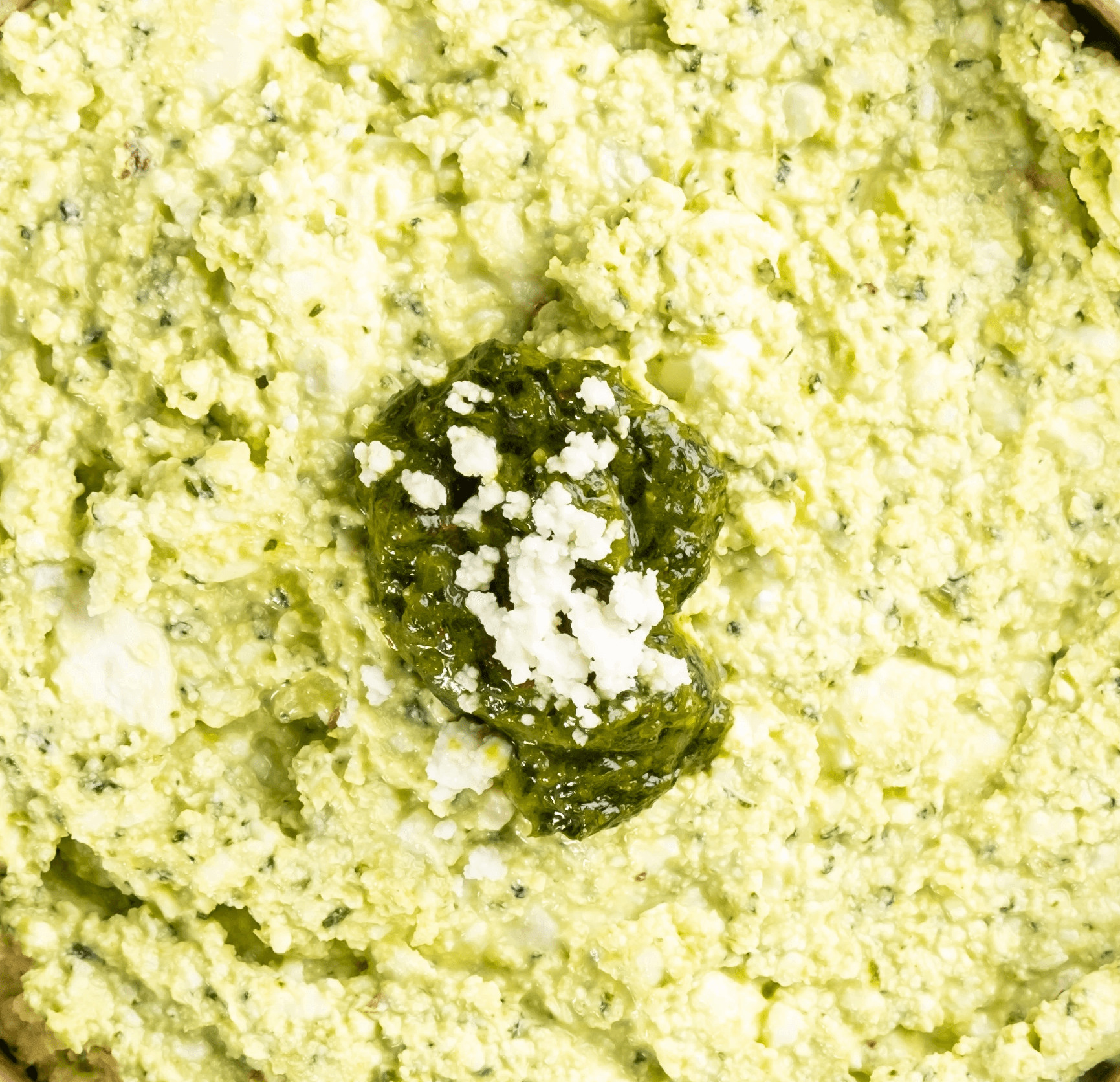 zoomed in shot of hummus