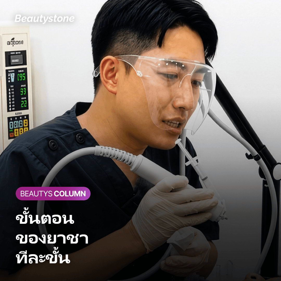 ภาพแสดงขั้นตอนยาชาตั้งแต่แบบทาจนถึงแบบฉีดเฉพาะที่