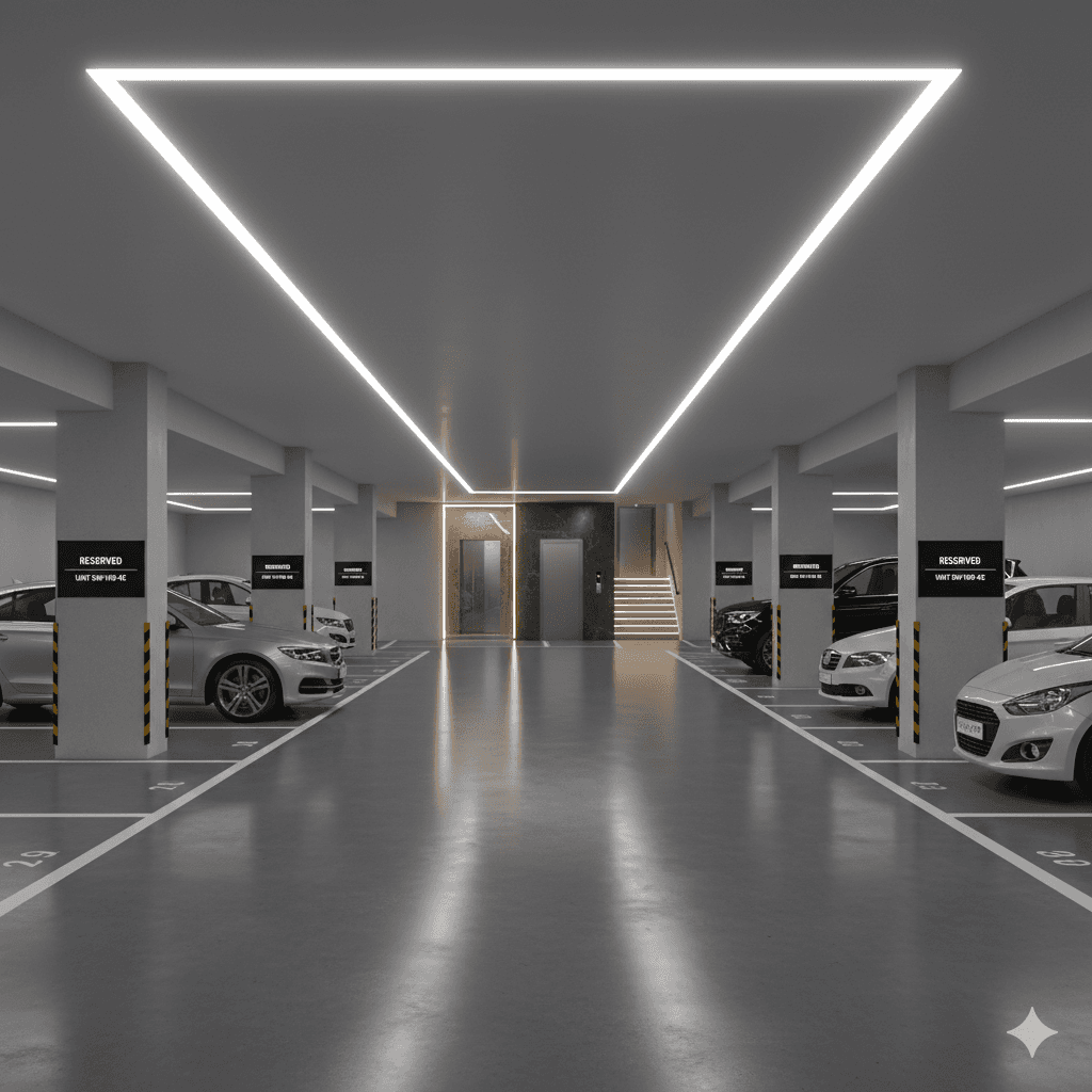 Dedicated vehicle parking space at Smart World residences, Sector 108