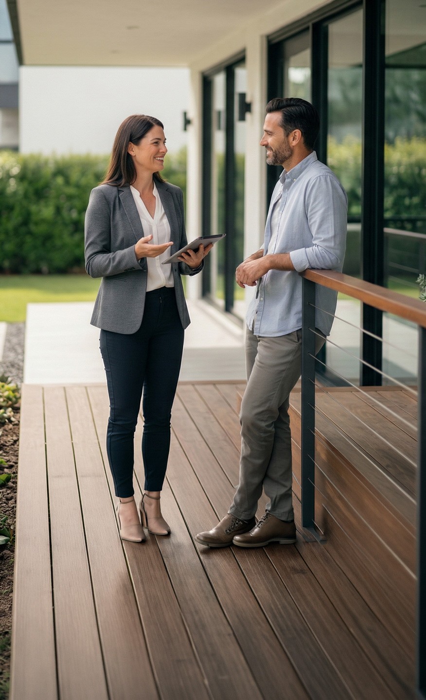 AAG professional discussing appraisal report with homeowner
