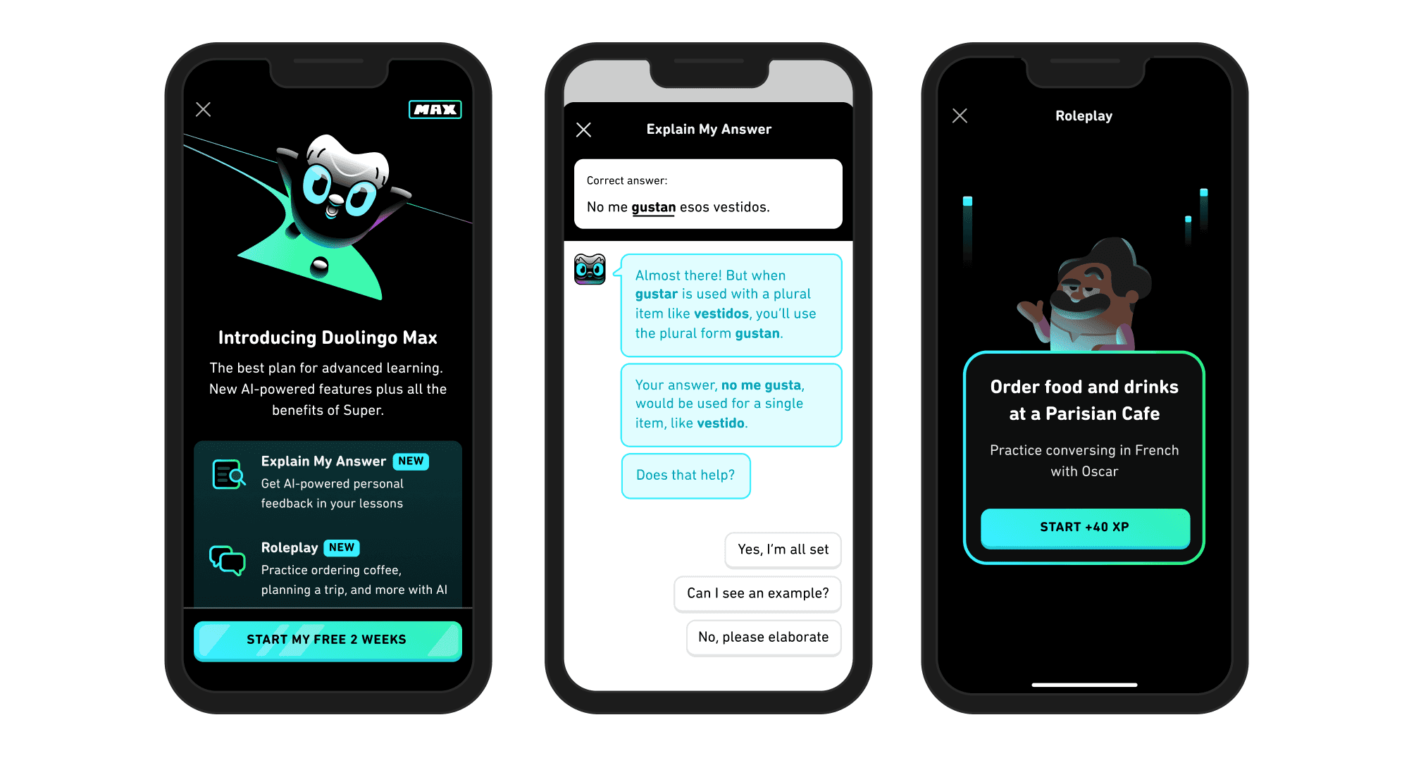 Duolingo Max: Duolingo's Language Learning Chatbot powered by AI.