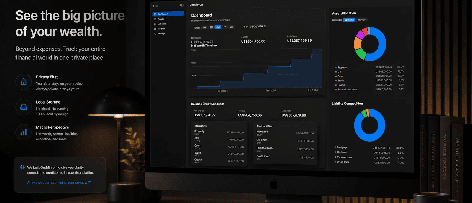 GetMiryon - Personal Balance Sheet Tracker