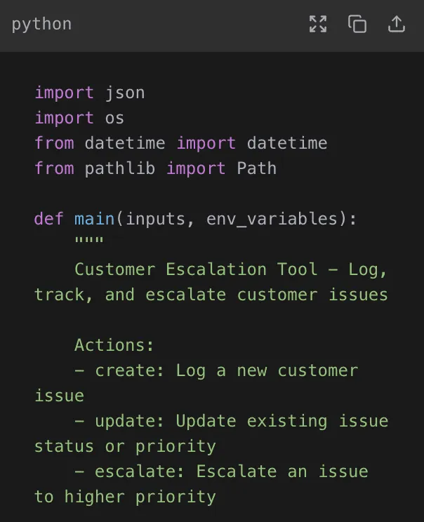 Code Block of Customer Operations