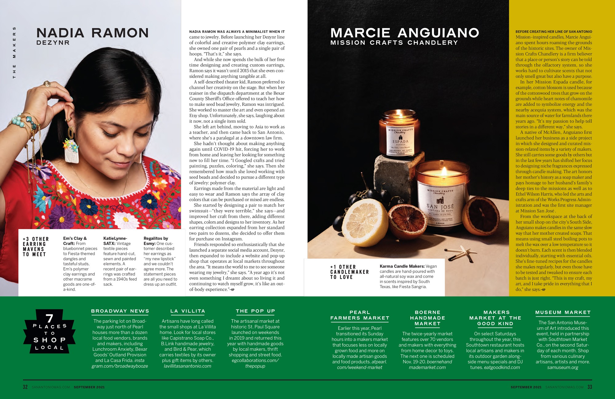 Magazine spread for Meet the Makers story