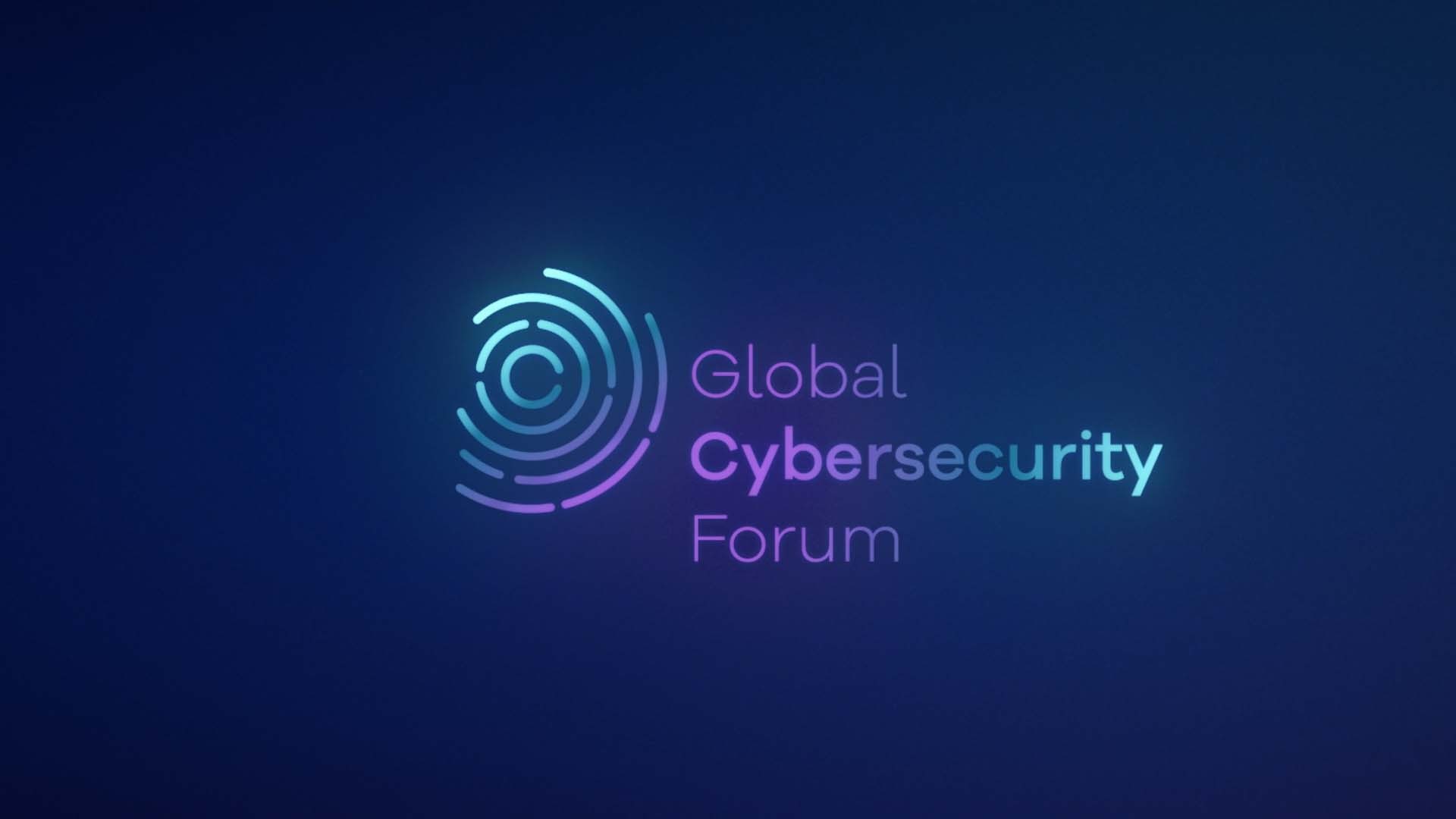 Global Cybersecurity Forum 2022 logo on plain dark blue background