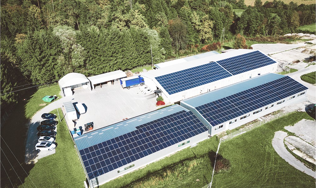 solar panels on the roof