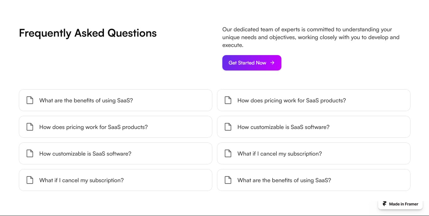 Framer FAQ Section v23