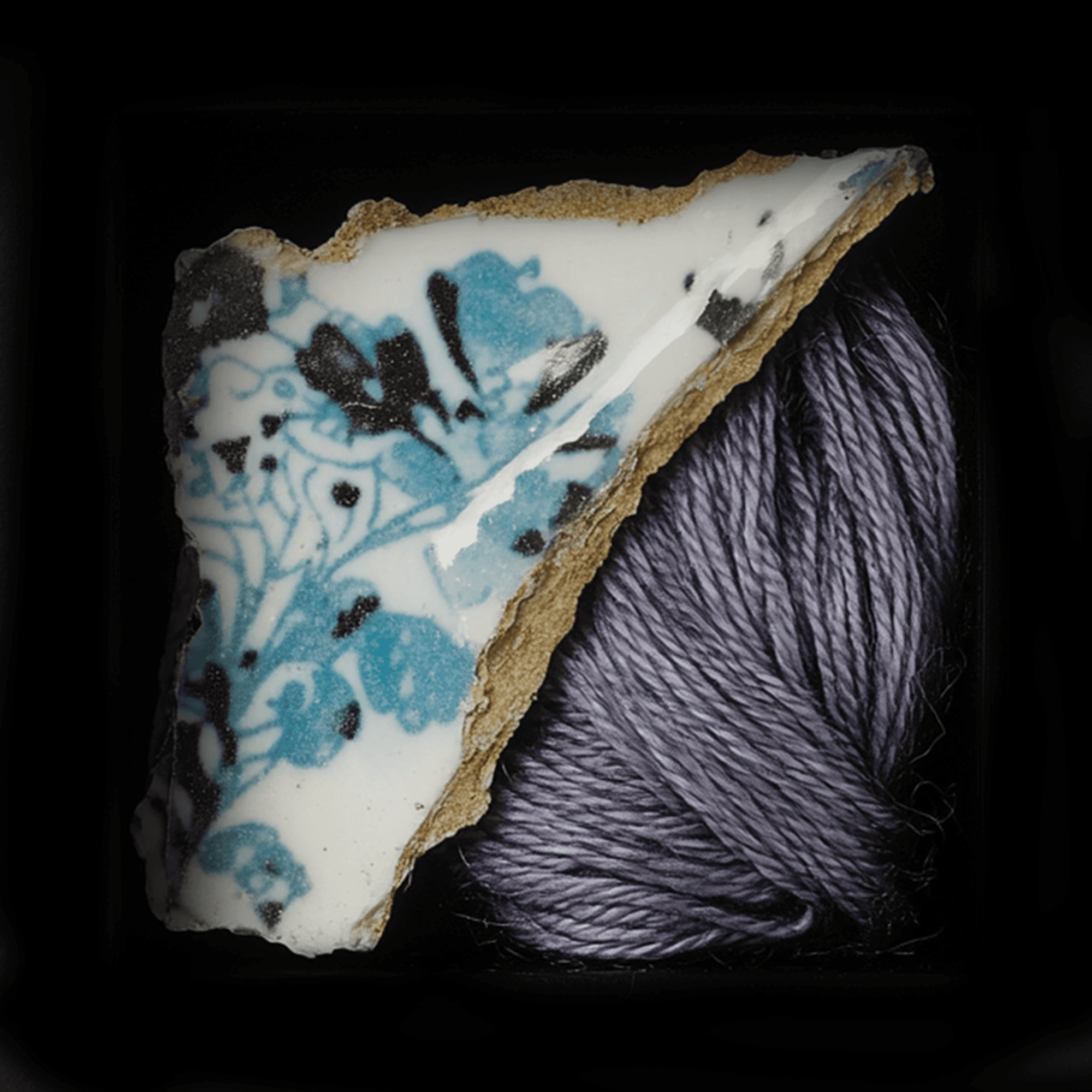 Collection of materials in a dark box