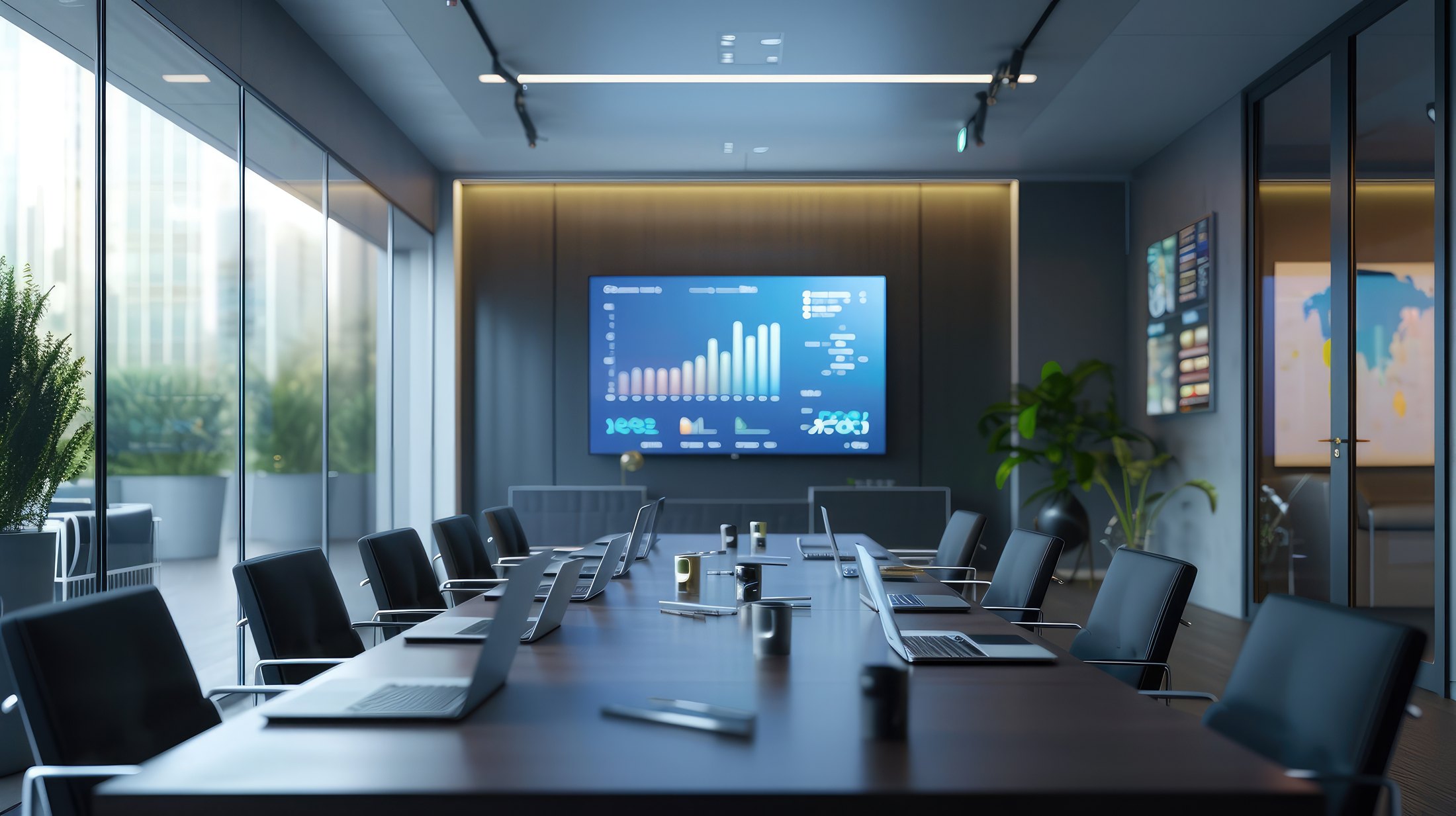 Mötesrum med digital presentation, avsnitt Inledning