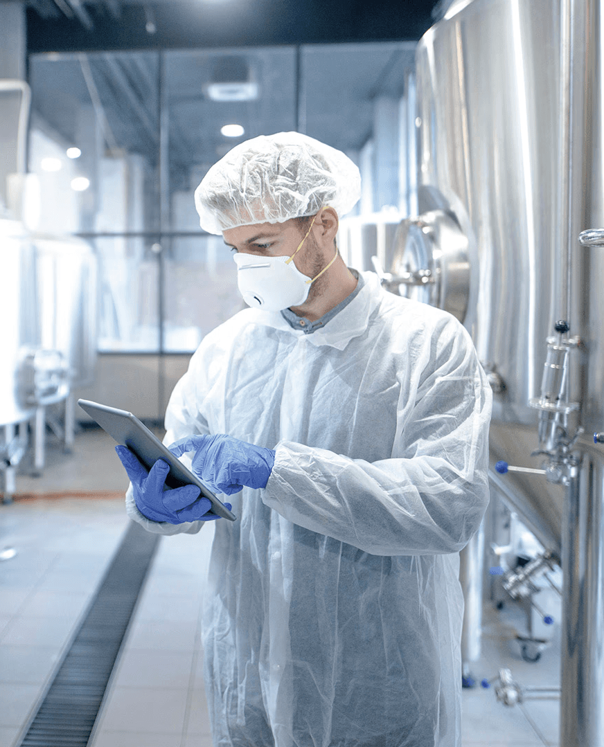Thumbs up from lab technician for successful chemical delivery