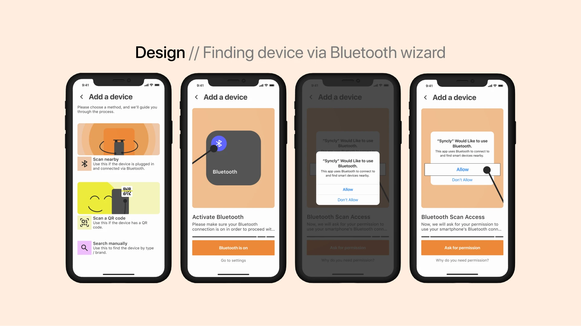 Design - Finding device via Bluetooth wizard