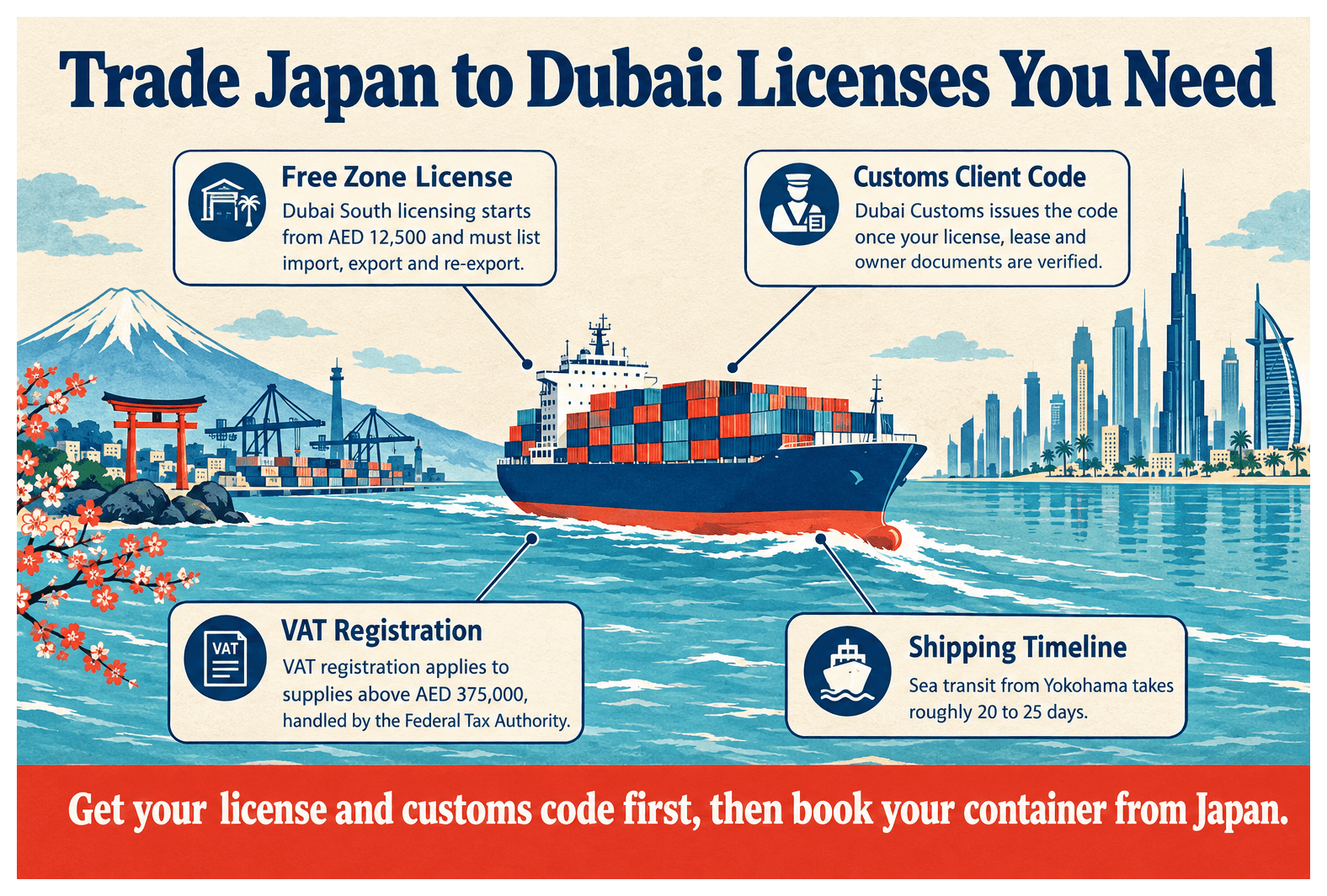 Infographic: Import and Export Between Japan and Dubai: What License You Need