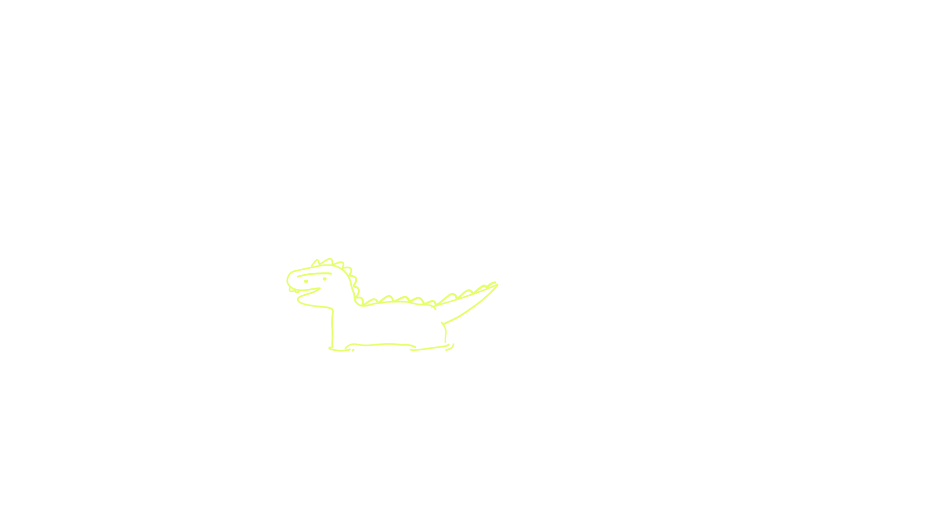 a yellow dinosaur line art