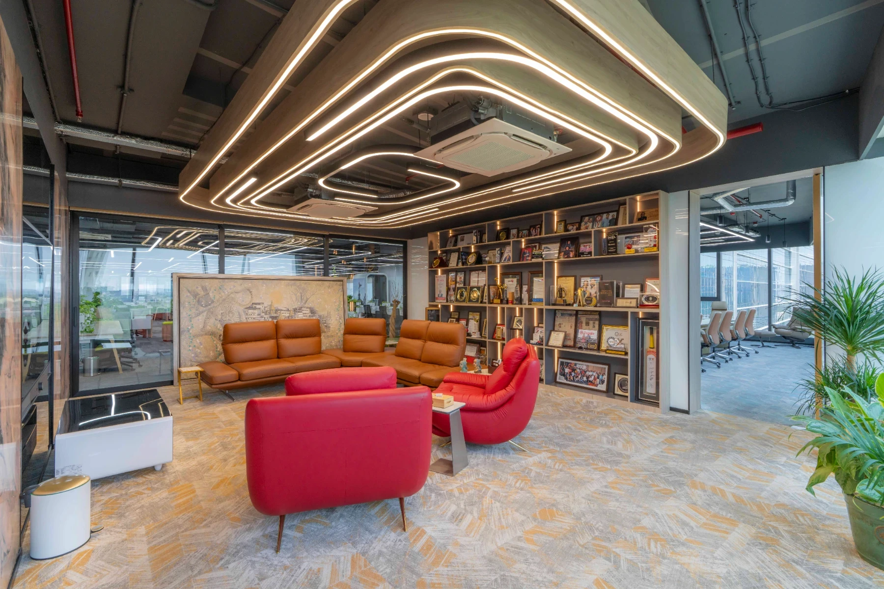 Coworking space cokarma reception area