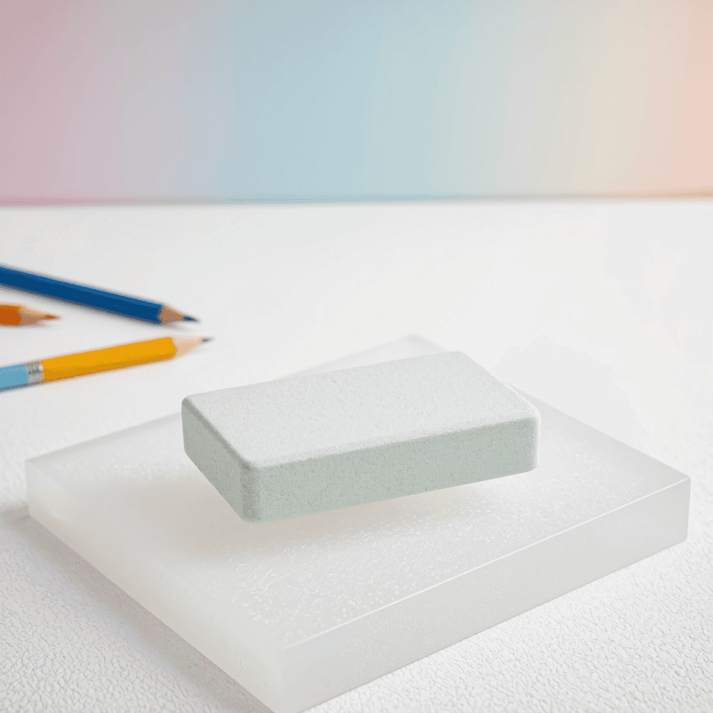 product photography of a piece of eraser