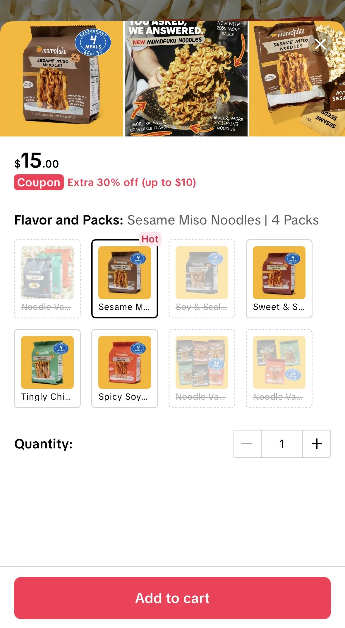 momofuku Champion Consolidated Listings in Tiktok Shop Page Deatails