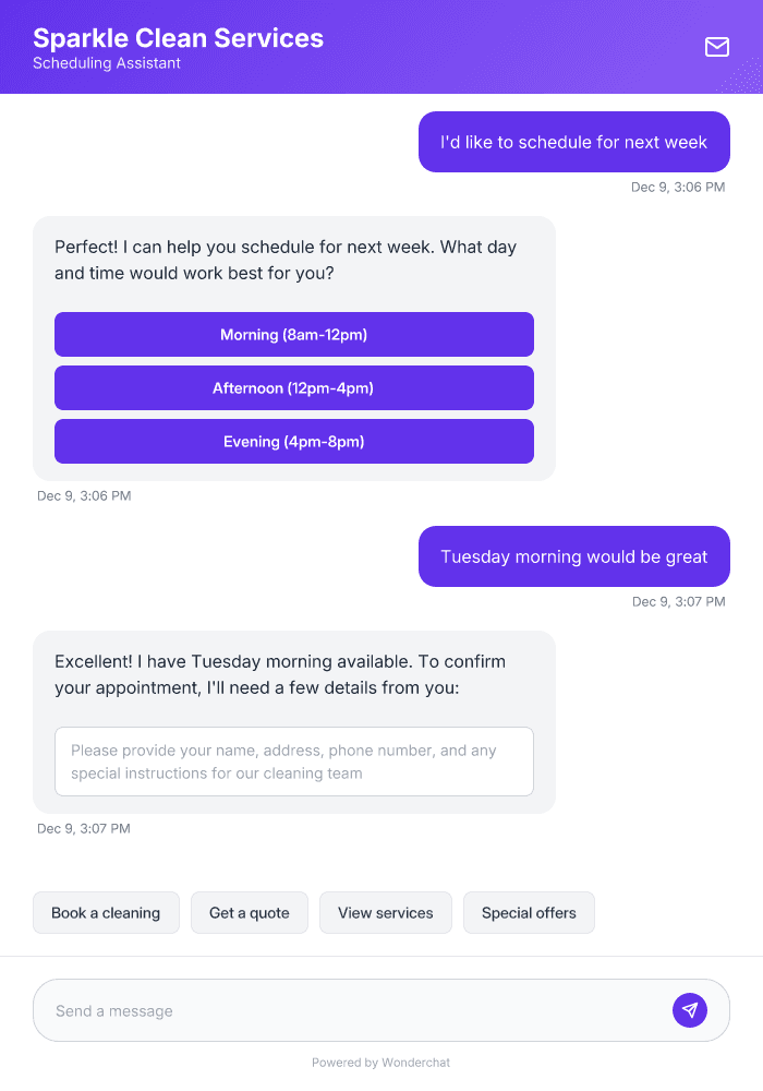 Home Cleaning Scheduling AI Agent Template