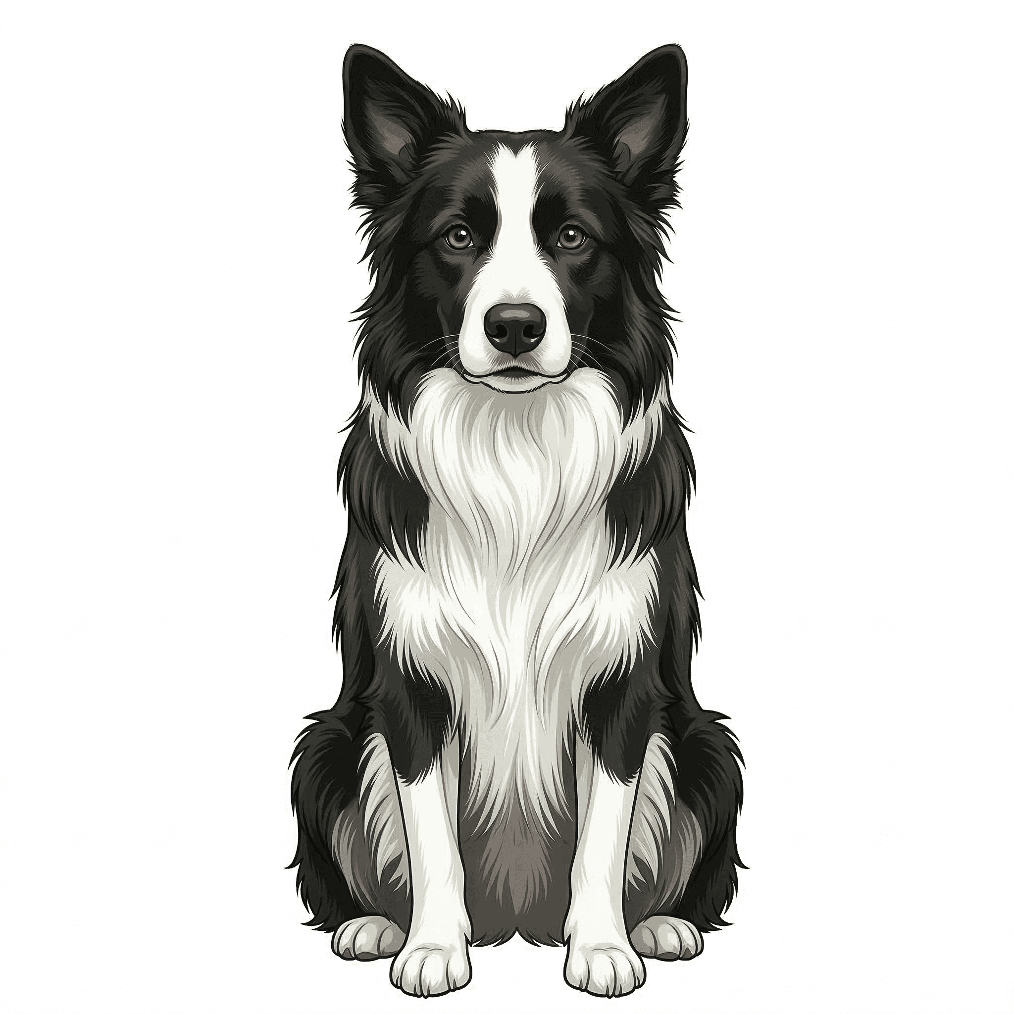 Border Collie with black healthy nose