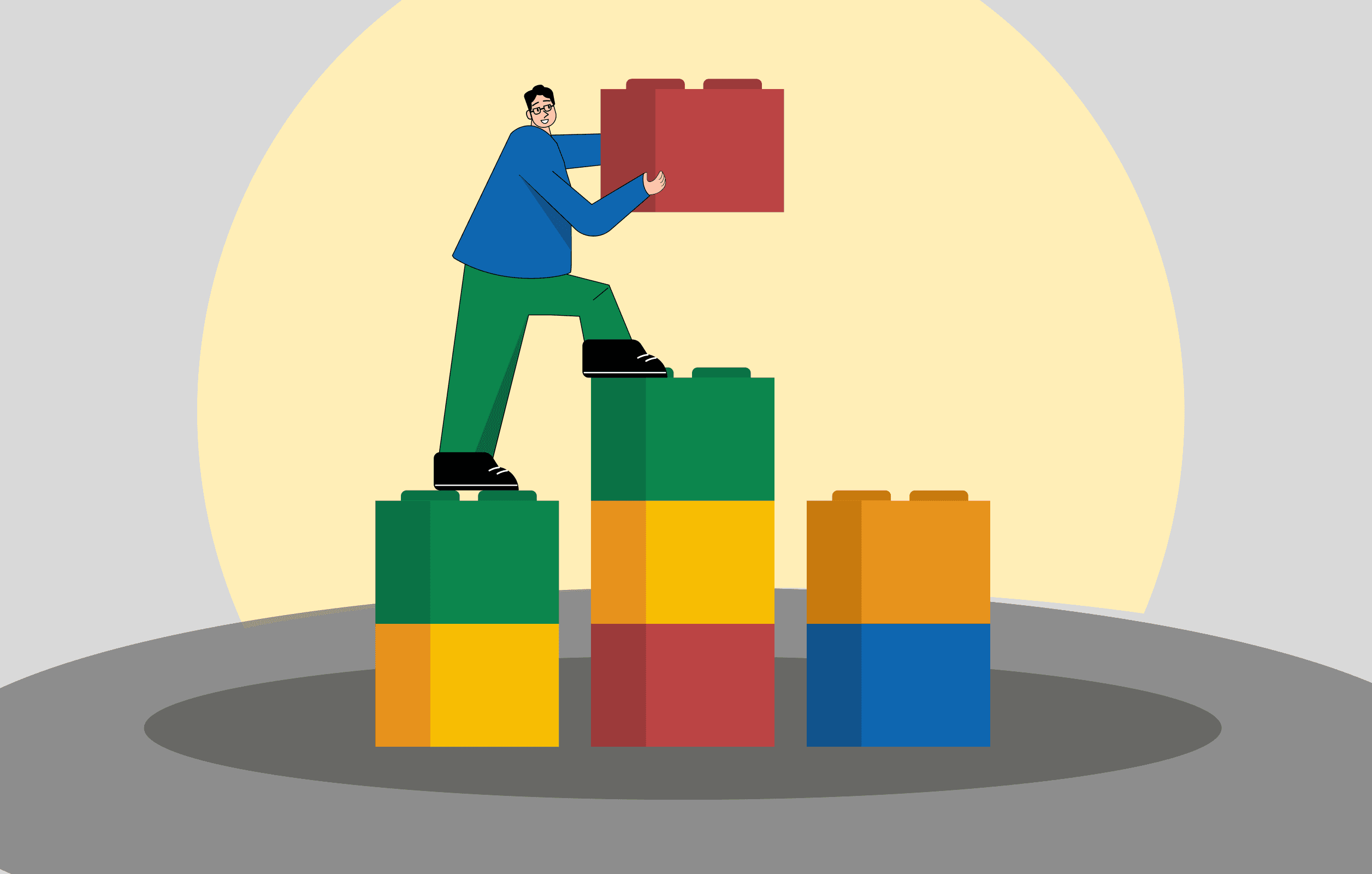 Illustration representing a mid sized company B2B marketing approach, focusing on structured growth and scaling execution.